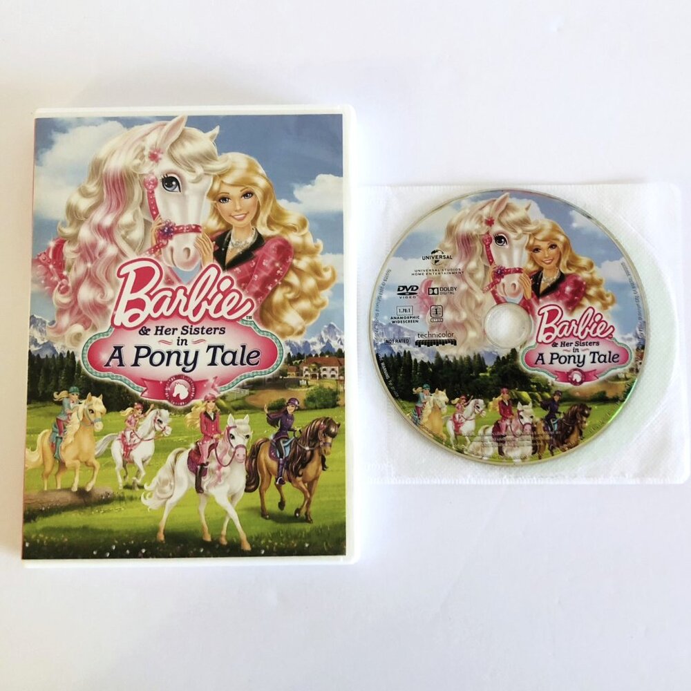 Barbie and Her Sisters in a Pony Tale DVD 2013 Mattel English French Spanish